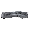 Traverse Gray 4-Piece Corduroy Modular Sectional by Homelegance at Eve Furniture