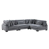 Traverse Gray 4-Piece Corduroy Modular Sectional by Homelegance at Eve Furniture