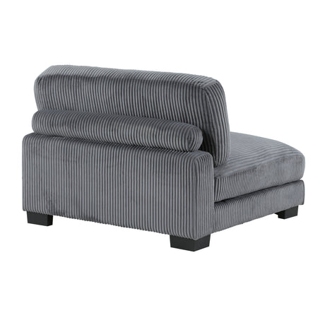 Traverse Gray 4-Piece Corduroy Modular Sectional with Ottoman by Homelegance at Eve Furniture