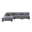 Traverse Gray 4-Piece Corduroy Modular Sectional with Ottoman by Homelegance at Eve Furniture