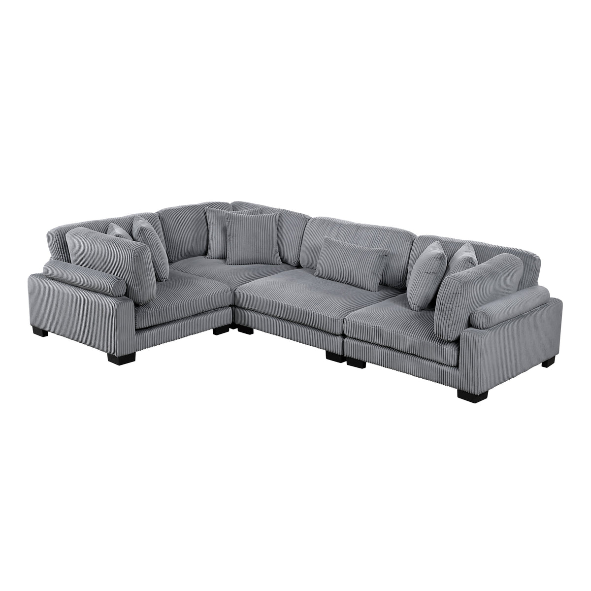 Traverse Gray 4-Piece Modular Sectional by Homelegance at Eve Furniture