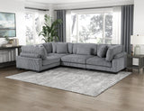 Traverse Gray 4-Piece Modular Sectional by Homelegance at Eve Furniture