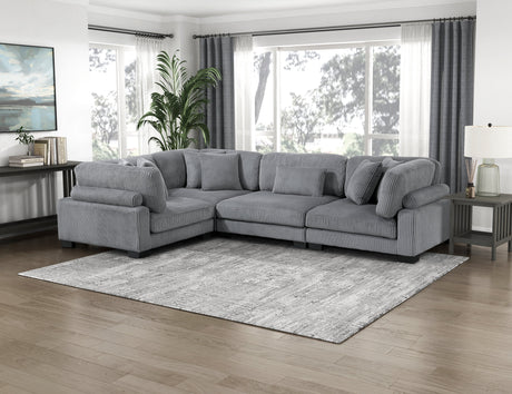 Traverse Gray 4-Piece Modular Sectional by Homelegance at Eve Furniture