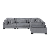 Traverse Gray 4-Piece Modular Sectional by Homelegance at Eve Furniture
