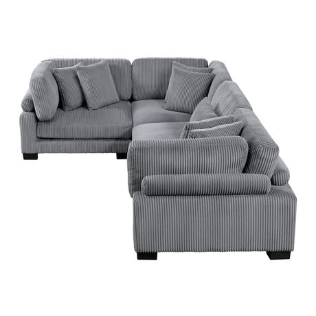 Traverse Gray 4-Piece Modular Sectional by Homelegance at Eve Furniture