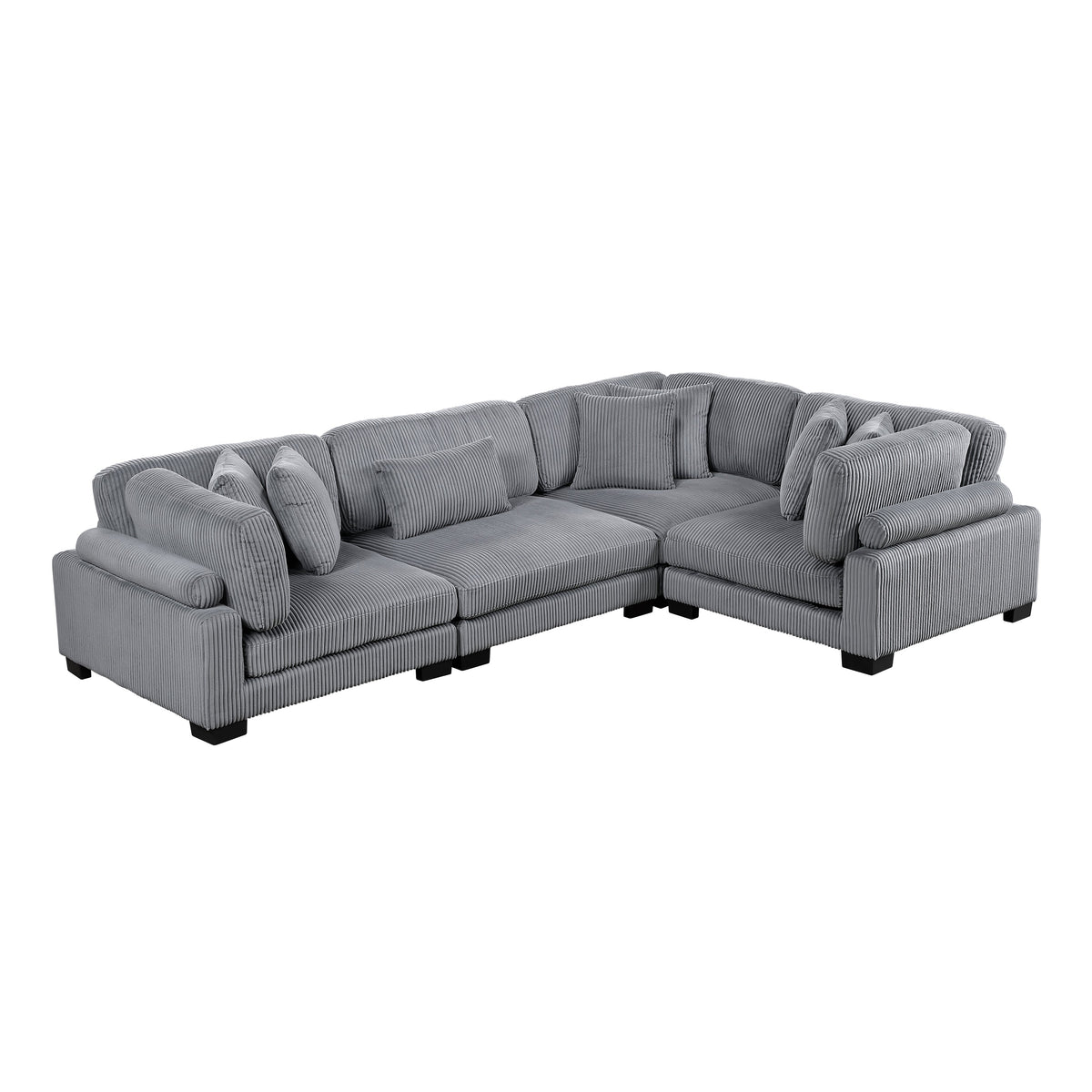 Traverse Gray 4-Piece Modular Sectional by Homelegance at Eve Furniture