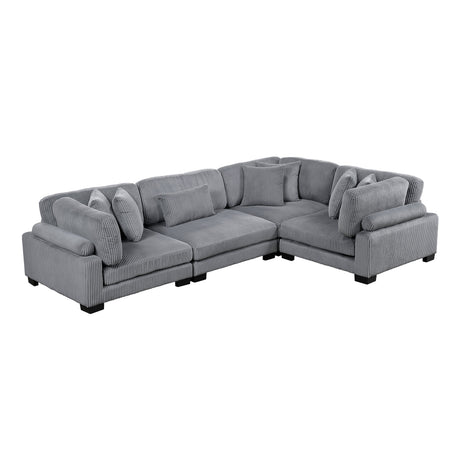 Traverse Gray 4-Piece Modular Sectional by Homelegance at Eve Furniture