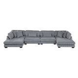 Traverse Gray 4-Piece Modular Sectional with Reversible Chaise by Homelegance at Eve Furniture