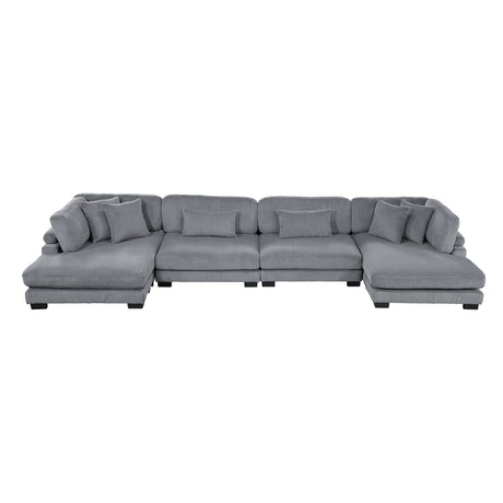 Traverse Gray 4-Piece Modular Sectional with Reversible Chaise by Homelegance at Eve Furniture