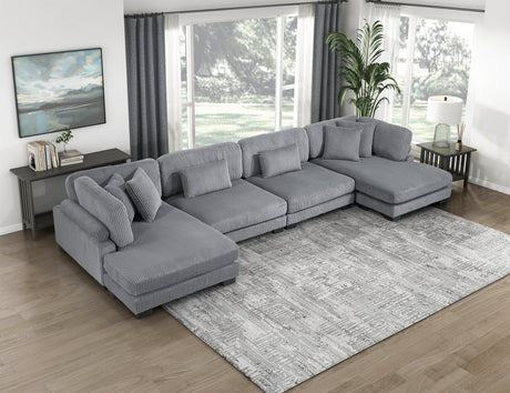 Traverse Gray 4-Piece Modular Sectional with Reversible Chaise by Homelegance at Eve Furniture
