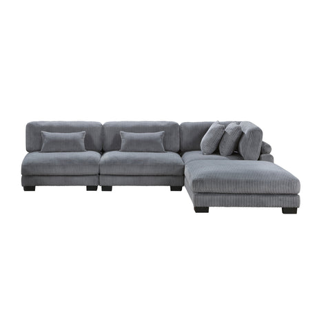 Traverse Gray 4-Piece Modular Sectional with Reversible Chaise by Homelegance at Eve Furniture