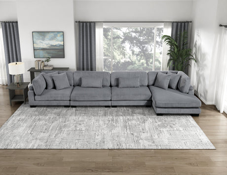 Traverse Gray 4-Piece Modular Sectional with Reversible Chaise by Homelegance at Eve Furniture