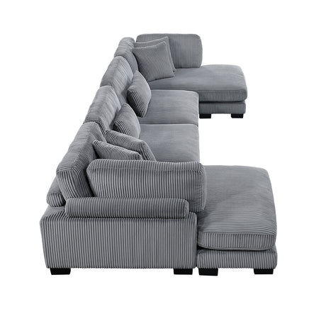 Traverse Gray 4-Piece Modular Sectional with Reversible Chaise by Homelegance at Eve Furniture