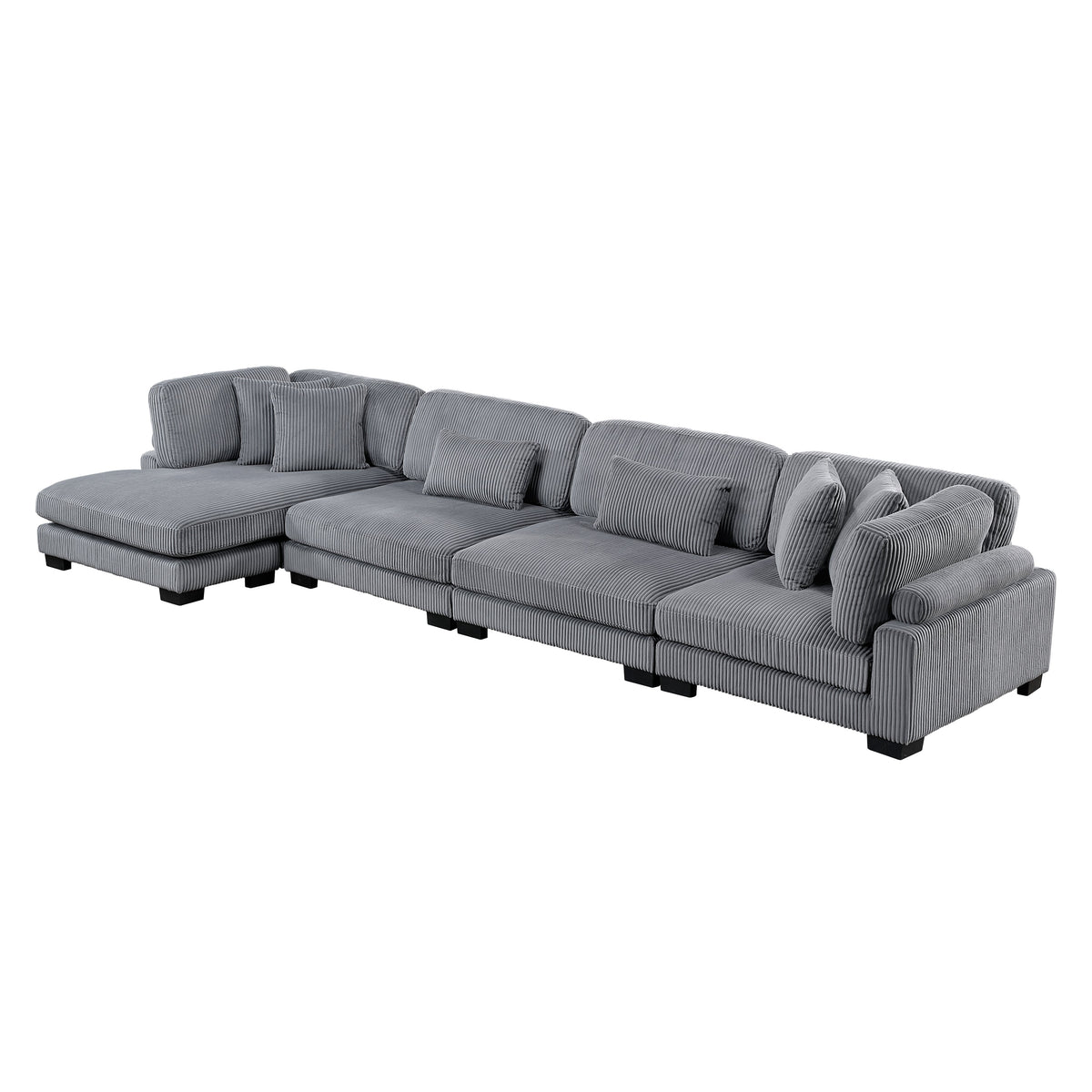 Traverse Gray 4-Piece Modular Sectional with Reversible Chaise by Homelegance at Eve Furniture