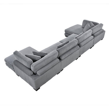 Traverse Gray 4-Piece Modular Sectional with Reversible Chaise by Homelegance at Eve Furniture