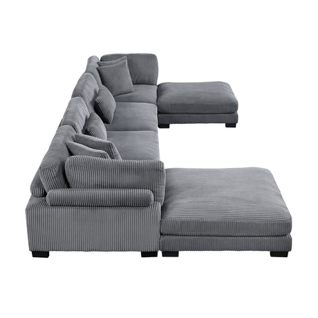 Traverse Gray 4-Piece Modular Sectional with Reversible Chaise by Homelegance at Eve Furniture