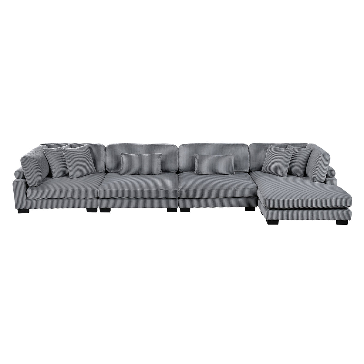Traverse Gray 4-Piece Modular Sectional with Reversible Chaise by Homelegance at Eve Furniture