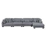 Traverse Gray 4-Piece Modular Sectional with Reversible Chaise by Homelegance at Eve Furniture