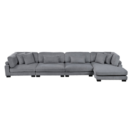 Traverse Gray 4-Piece Modular Sectional with Reversible Chaise by Homelegance at Eve Furniture