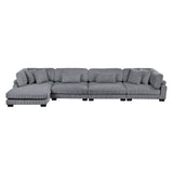 Traverse Gray 4-Piece Modular Sectional with Reversible Chaise by Homelegance at Eve Furniture