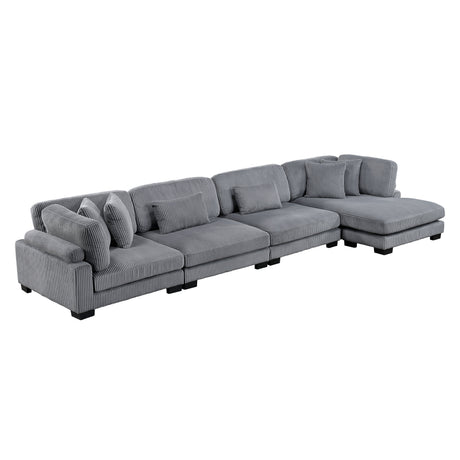 Traverse Gray 4-Piece Modular Sectional with Reversible Chaise by Homelegance at Eve Furniture