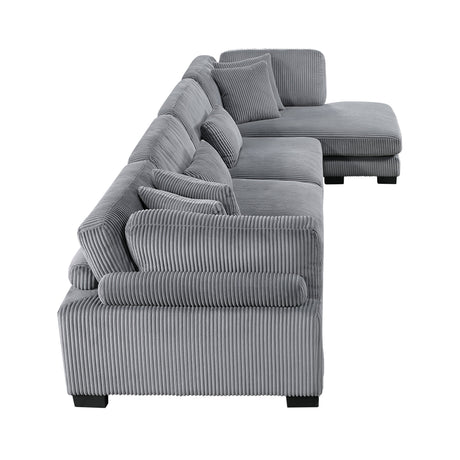 Traverse Gray 4-Piece Modular Sectional with Reversible Chaise by Homelegance at Eve Furniture