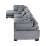 Traverse Gray 4-Piece Modular Sectional with Reversible Chaise by Homelegance at Eve Furniture