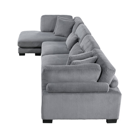 Traverse Gray 4-Piece Modular Sectional with Reversible Chaise by Homelegance at Eve Furniture