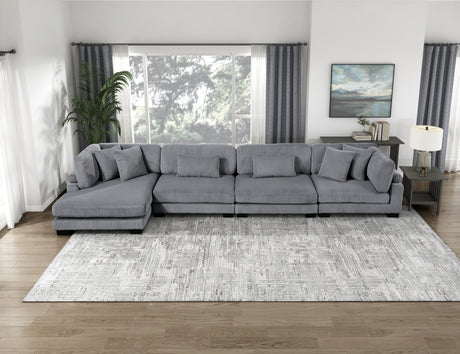 Traverse Gray 4-Piece Modular Sectional with Reversible Chaise by Homelegance at Eve Furniture
