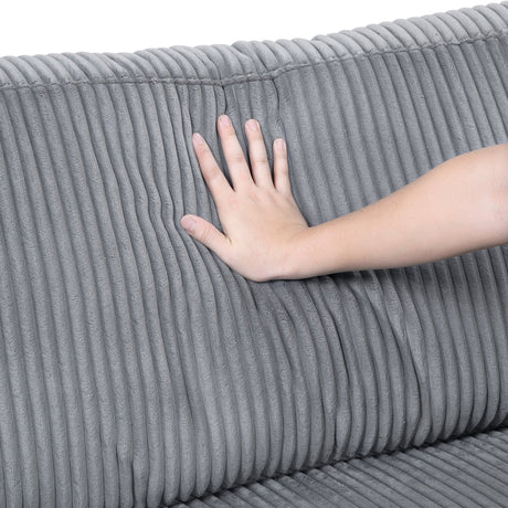 Traverse Gray 5-Piece Corduroy Modular Sectional by Homelegance at Eve Furniture