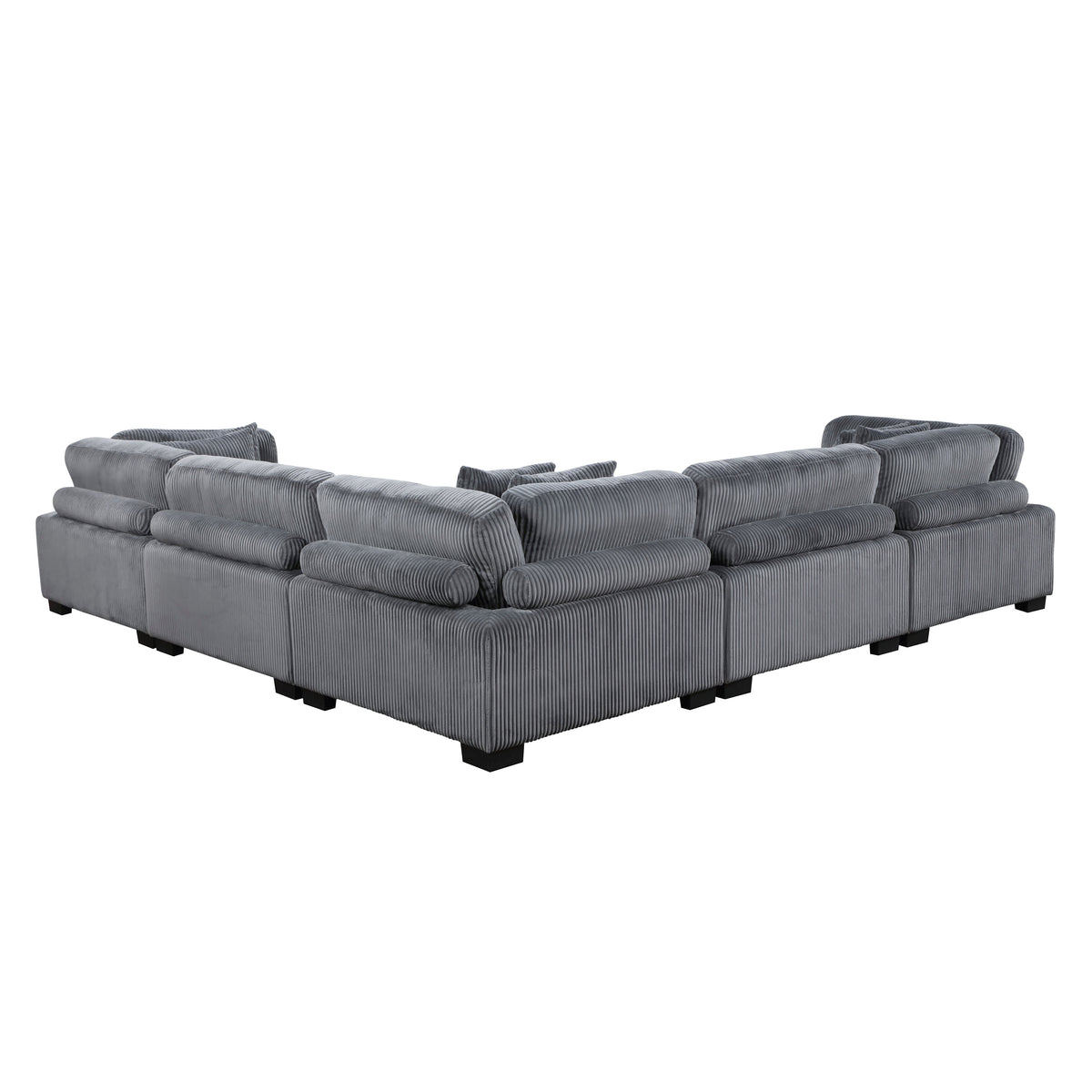Traverse Gray 5-Piece Corduroy Modular Sectional by Homelegance at Eve Furniture