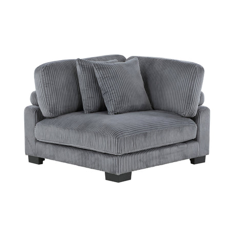 Traverse Gray 5-Piece Corduroy Modular Sectional by Homelegance at Eve Furniture