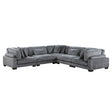 Traverse Gray 5-Piece Corduroy Modular Sectional by Homelegance at Eve Furniture