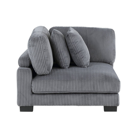 Traverse Gray 5-Piece Corduroy Modular Sectional with Ottoman by Homelegance at Eve Furniture