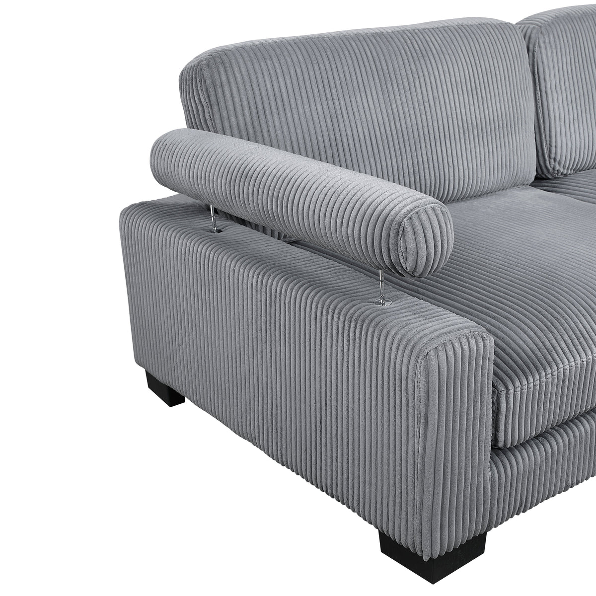 Traverse Gray 5-Piece Modular Sectional with Ottoman by Homelegance at Eve Furniture