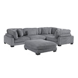 Traverse Gray 5-Piece Modular Sectional with Ottoman by Homelegance at Eve Furniture