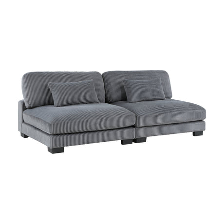 Traverse Gray 6-Piece Corduroy Modular Sectional by Homelegance at Eve Furniture
