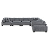 Traverse Gray 6-Piece Corduroy Modular Sectional by Homelegance at Eve Furniture