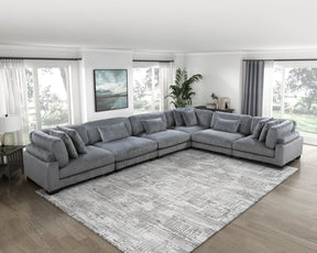 Traverse Gray 6-Piece Corduroy Modular Sectional by Homelegance at Eve Furniture