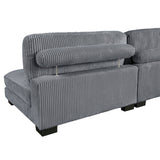 Traverse Gray 6-Piece Corduroy Modular Sectional with Ottoman by Homelegance at Eve Furniture