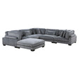 Traverse Gray 6-Piece Corduroy Modular Sectional with Ottoman by Homelegance at Eve Furniture