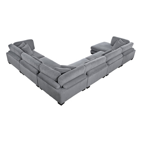 Traverse Gray 6-Piece Modular Sectional with Reversible Chaise by Homelegance at Eve Furniture