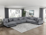 Traverse Gray 6-Piece Modular Sectional with Reversible Chaise by Homelegance at Eve Furniture