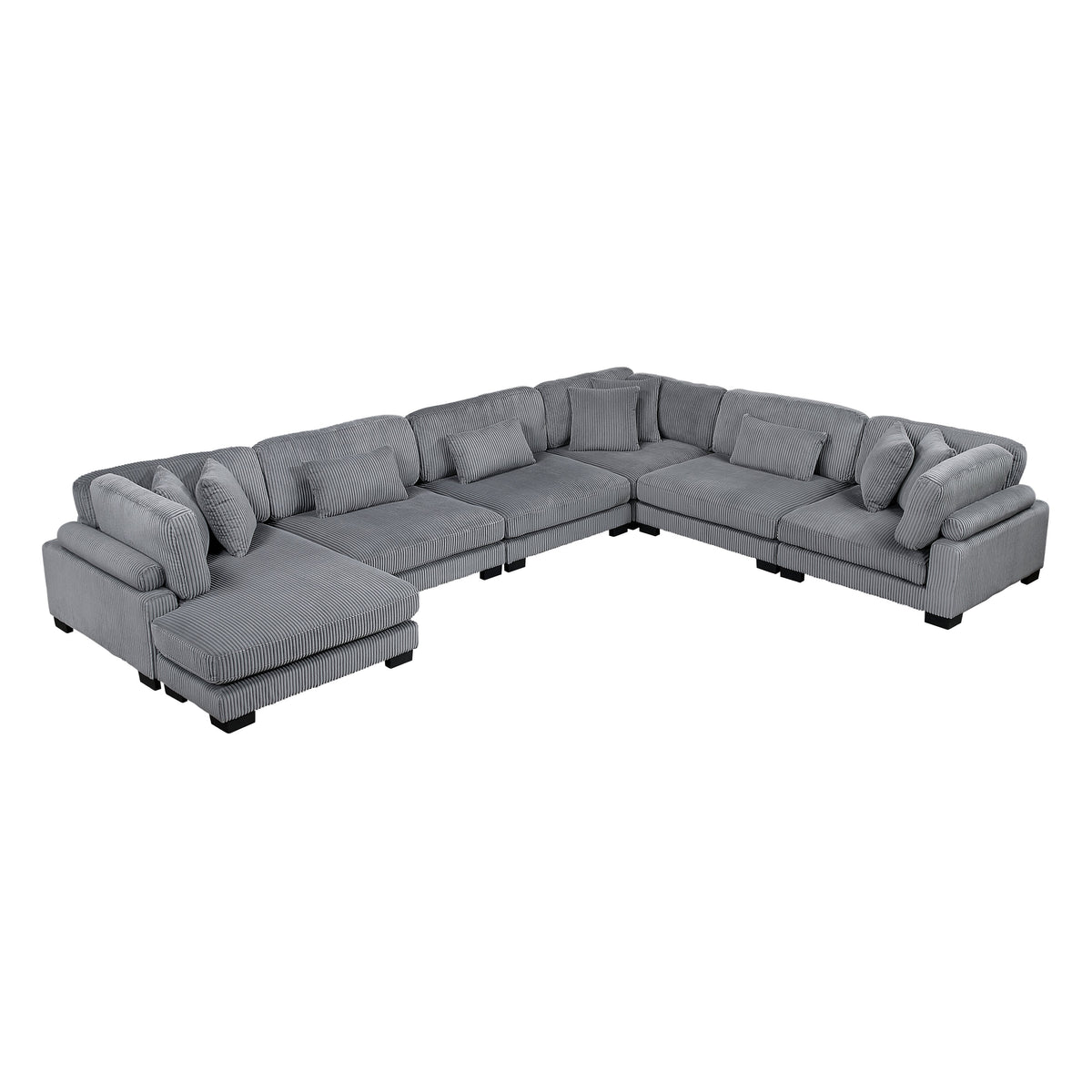 Traverse Gray 6-Piece Modular Sectional with Reversible Chaise by Homelegance at Eve Furniture
