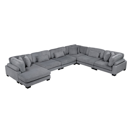 Traverse Gray 6-Piece Modular Sectional with Reversible Chaise by Homelegance at Eve Furniture