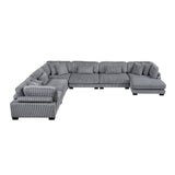 Traverse Gray 6-Piece Modular Sectional with Reversible Chaise by Homelegance at Eve Furniture