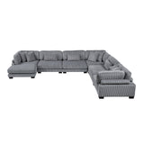 Traverse Gray 6-Piece Modular Sectional with Reversible Chaise by Homelegance at Eve Furniture