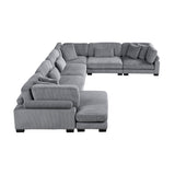 Traverse Gray 6-Piece Modular Sectional with Reversible Chaise by Homelegance at Eve Furniture