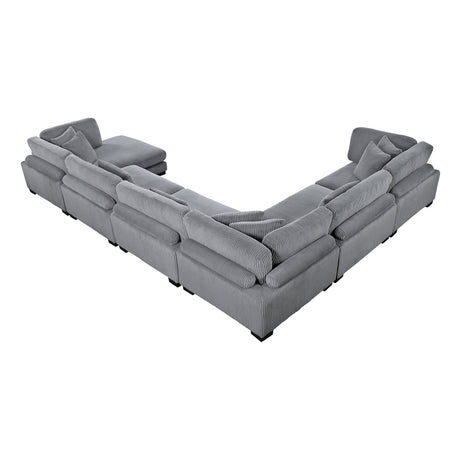 Traverse Gray 6-Piece Modular Sectional with Reversible Chaise by Homelegance at Eve Furniture