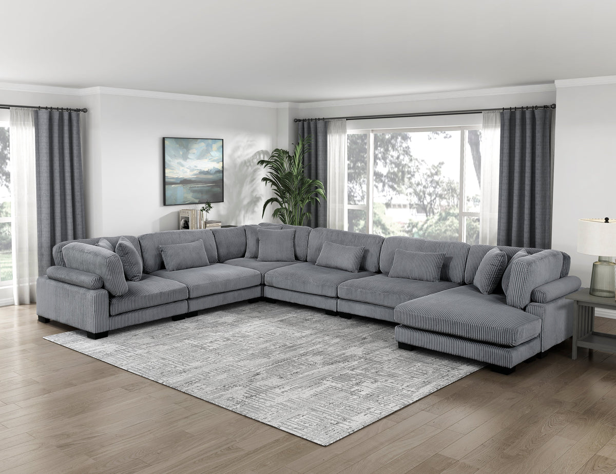 Traverse Gray 6-Piece Modular Sectional with Reversible Chaise by Homelegance at Eve Furniture